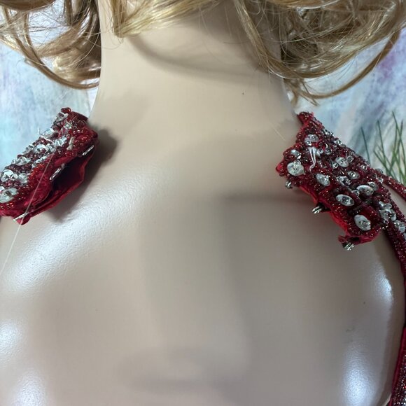 VTG 📌Ashley Ames 1990s Formal - Prom - Ball Richly Beaded Halter Neckline Gown - Picture 10 of 16